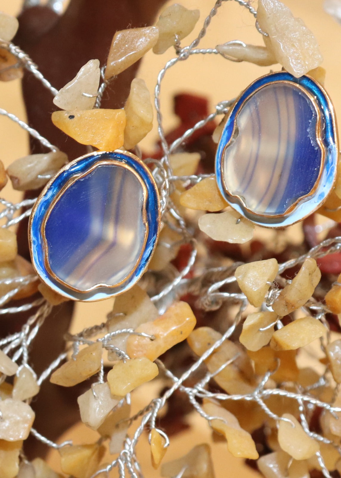 Arohi Meenakari Gold Plated Silver Stud Earrings