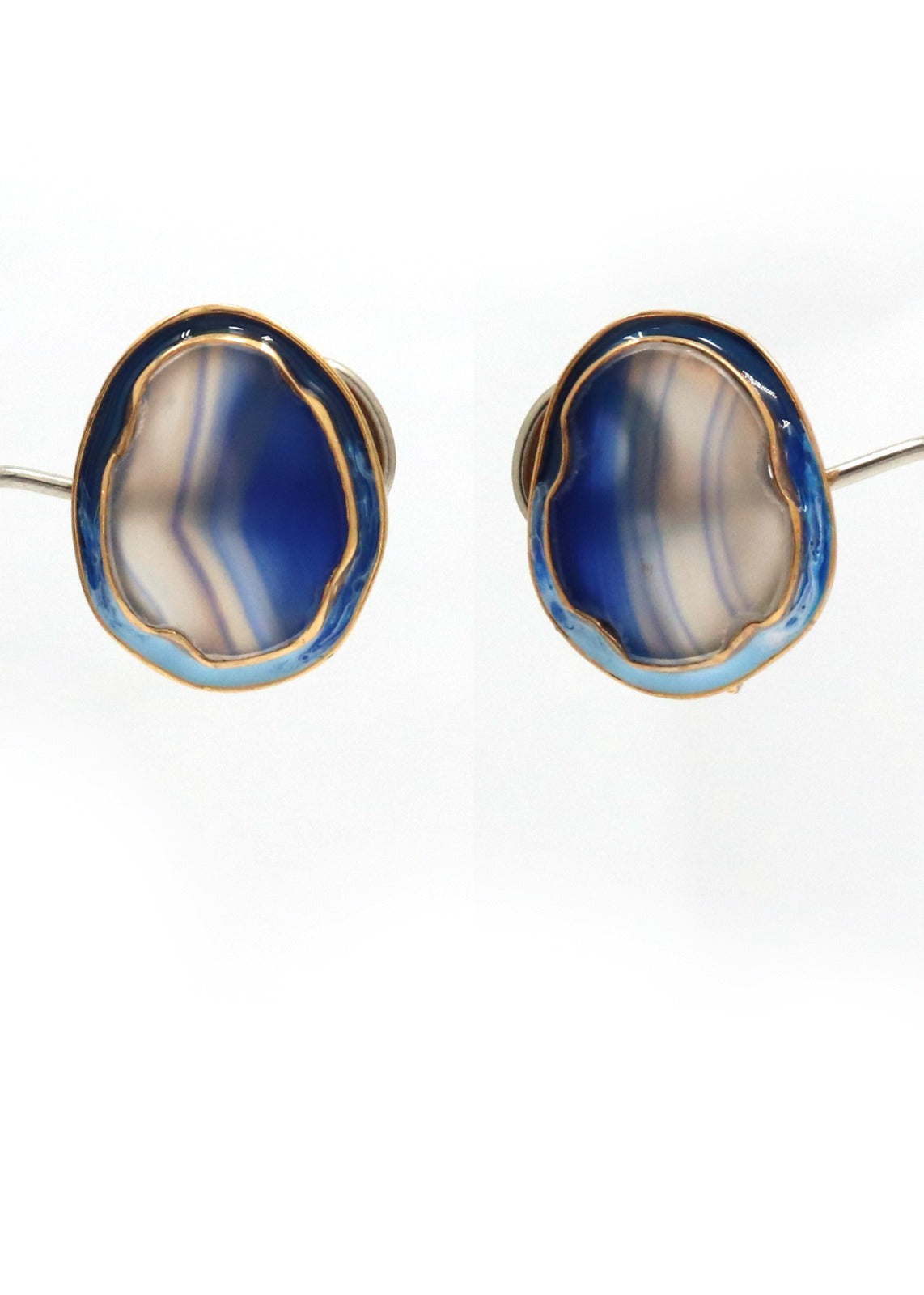 Arohi Meenakari Gold Plated Silver Stud Earrings
