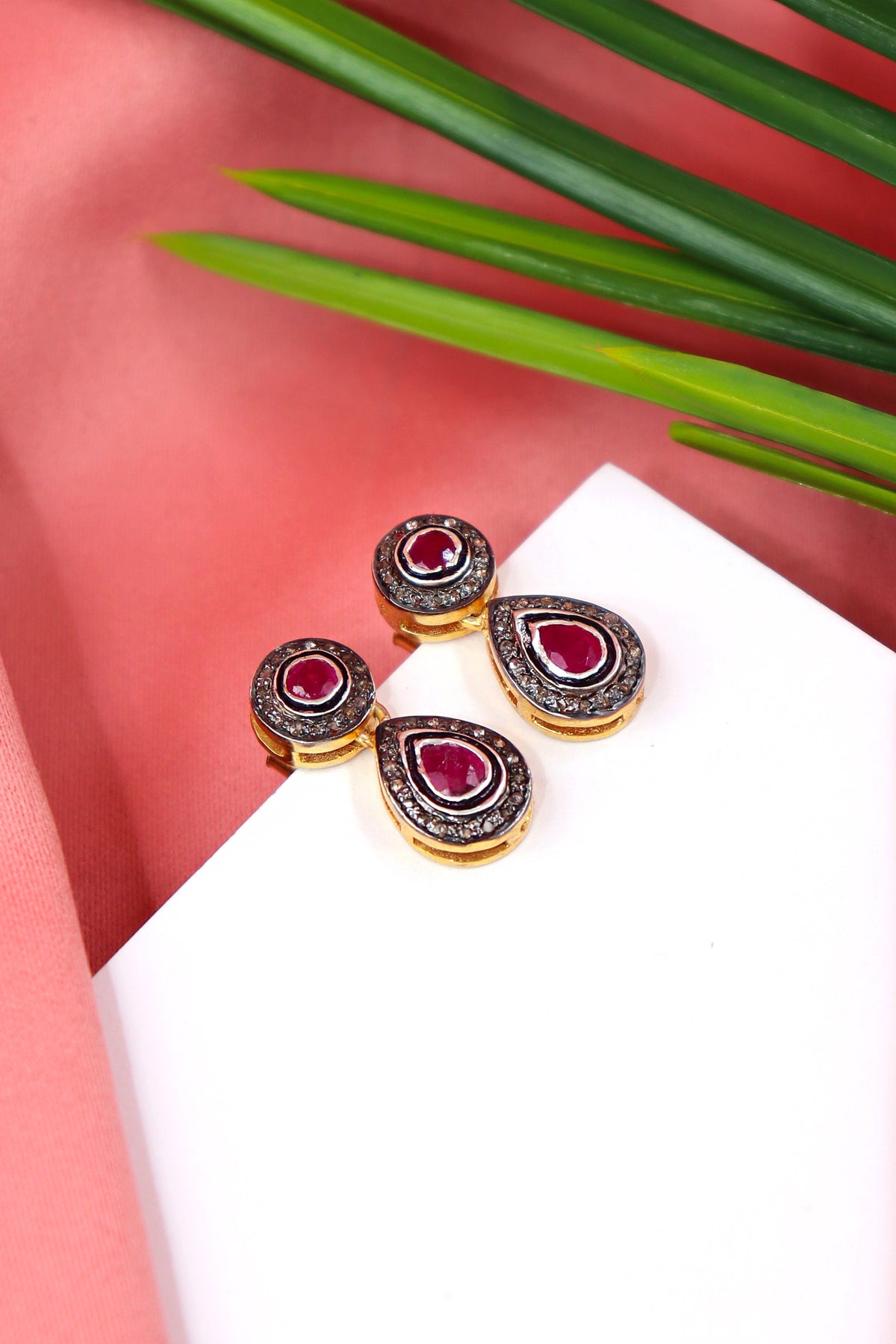 Ruby Polki Diamond Imperial Earring