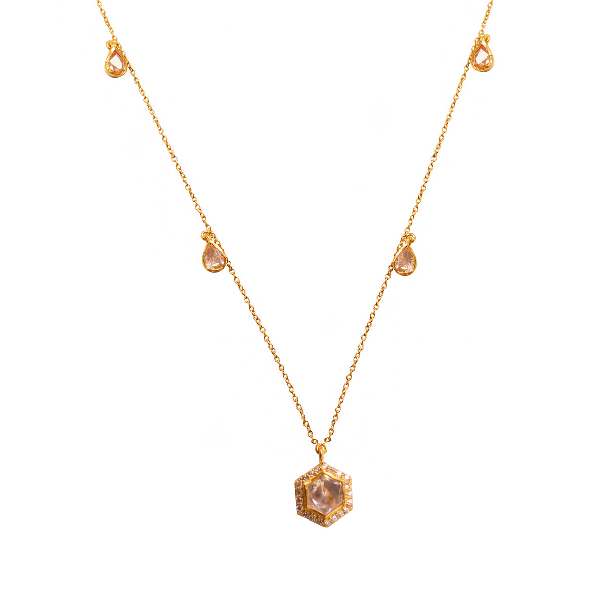 Moissanite Gold Plated Necklace I