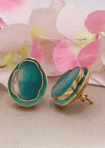 Arohi Meenakari Gold Plated Silver Stud Earrings