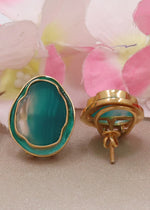 Arohi Meenakari Gold Plated Silver Stud Earrings