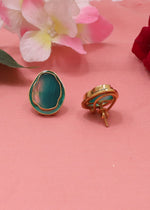 Arohi Meenakari Gold Plated Silver Stud Earrings