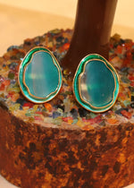 Arohi Meenakari Gold Plated Silver Stud Earrings