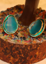 Arohi Meenakari Gold Plated Silver Stud Earrings