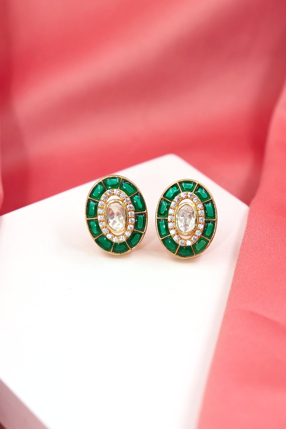 Moissanite Enamel Majestic Earring