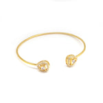 Moissanite Gold Plated Sovereign Bangle Bracelet III