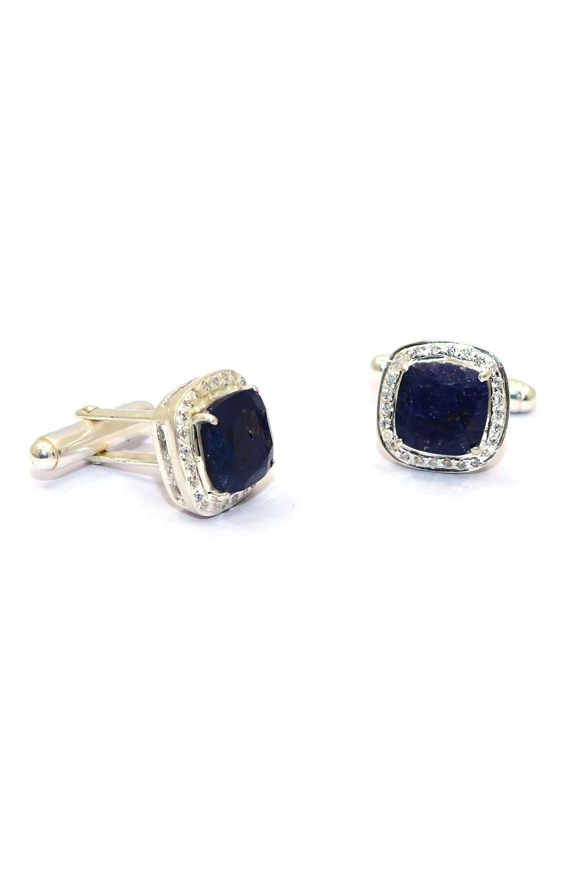 Blue Sapphire with CZ Stanning Fashion cufflinks Jewelry VJewels