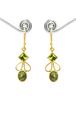 Elevate Your Style with peridot & Green Copper Turquoise Gemstone Earrings VJewels