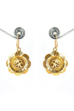 Exquisite Gold Plated Flower Designer Citrine Gemstone Earrings VJewels