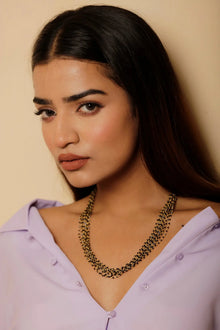 Gold Plated Bonded Black Spinel Silver Necklace Jewelry Vidita Jewels