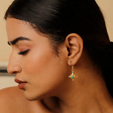 Gold Plated Egyptian Turquoise Gemstone Hook Earrings Jewelry VJewels