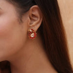 Gold Plated Moissanite Gemstone With Enamel Royal Peacock Silver Earrings Jewelry VJewels