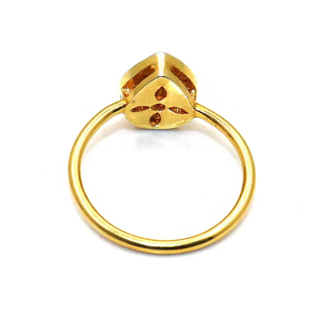 Gold Plated Uncut Diamond Polki Ring Jewelry VJewels
