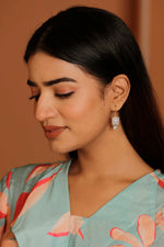 Gold Plated Witty White Rainbow Gemstone Hook Earrings Jewelry Vidita Jewels