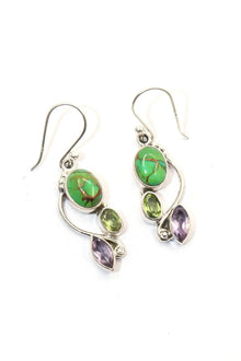 multi gemstone earring