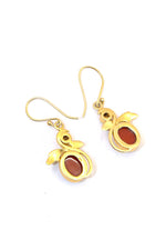 Stylish Gold-Plated with Vibrant Red Garnet Gemstone Earring Jewelry VJewels