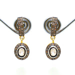 Uncut Diamond Polki And Diamond Stud Earring Jewelry VJewels