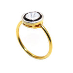 Uncut Diamond Polki Gold Plated Unisex Ring Jewelry VJewels