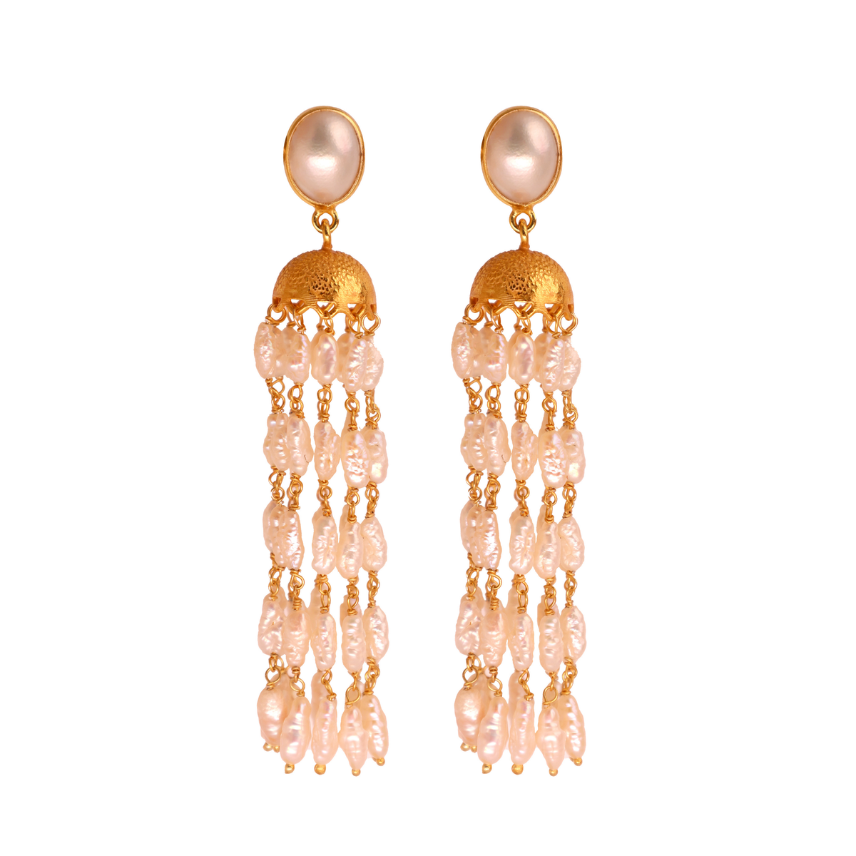 Pearl Sovereign Gold Long Earring