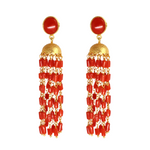 Coral & Gold Heritage Long Earring