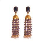 Tanzanite & Pearl Royal Long Earring