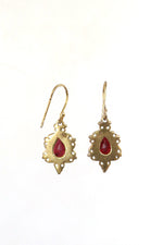 Silver Garnet Crown Earring