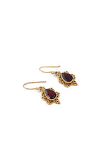 Silver Garnet Crown Earring