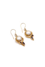 Pearl & Garnet Regal Dangle Earring