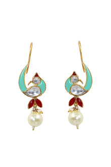 Golden Moissanite & Pearl Celestial Earring