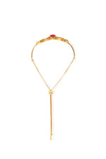 Golden Moissanite & Ruby Elegance Bracelet