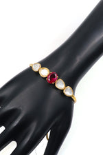 Golden Moissanite & Ruby Elegance Bracelet