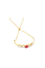 Golden Moissanite & Ruby Elegance Bracelet