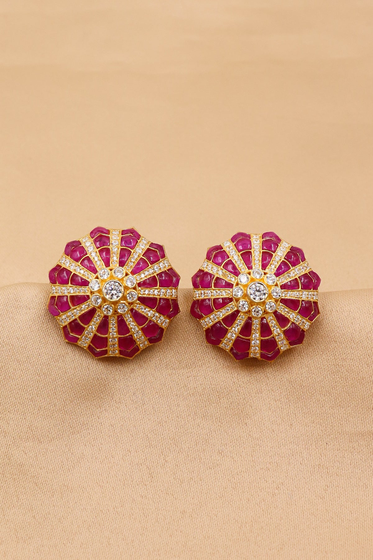 Golden Moissanite Eclipse Stud