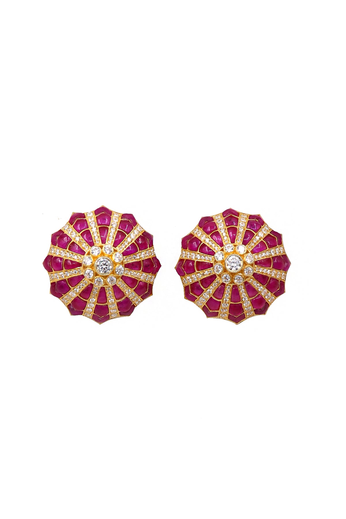 Golden Moissanite Eclipse Stud