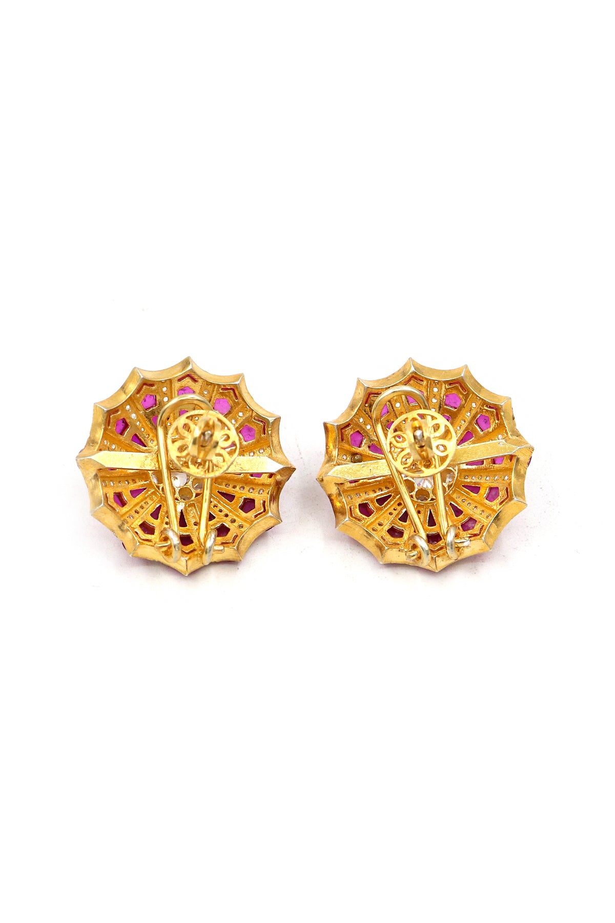 Golden Moissanite Eclipse Stud