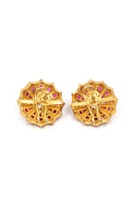 Golden Moissanite Eclipse Stud