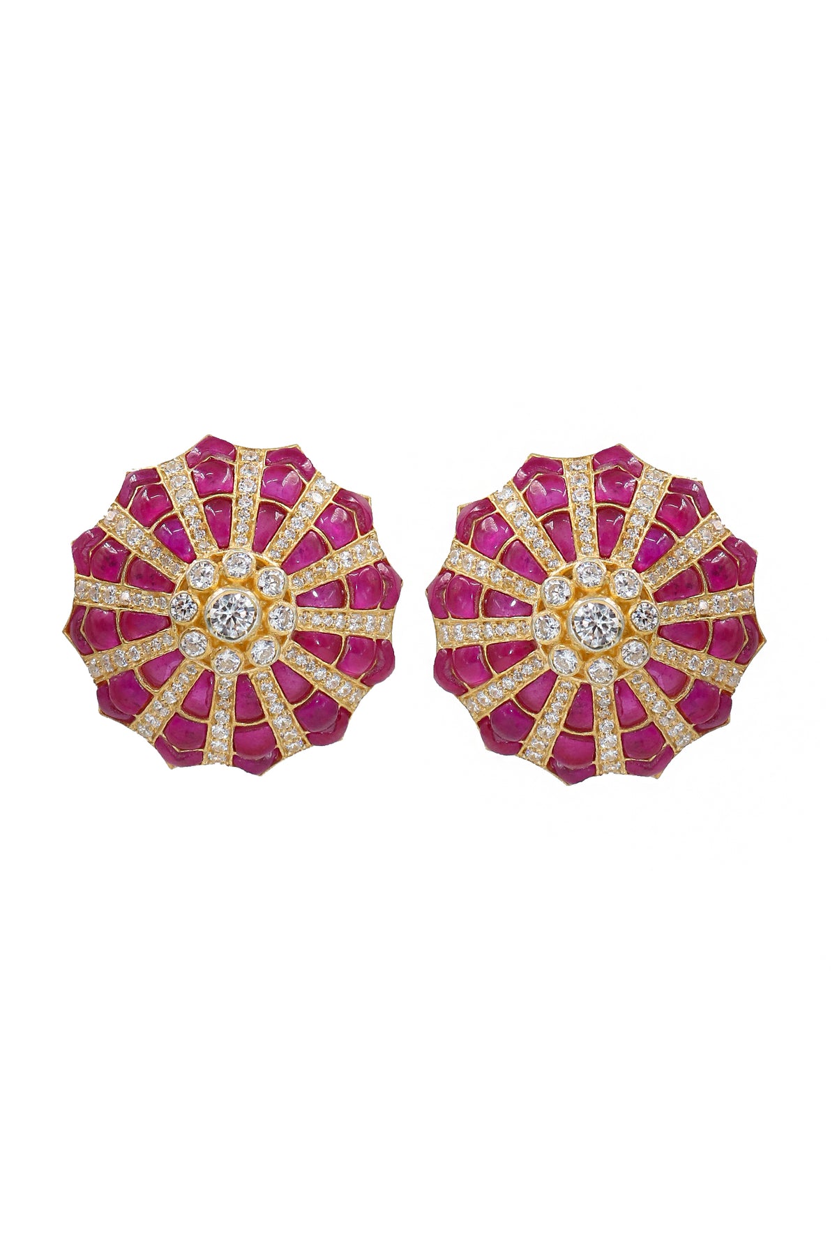 Golden Moissanite Eclipse Stud