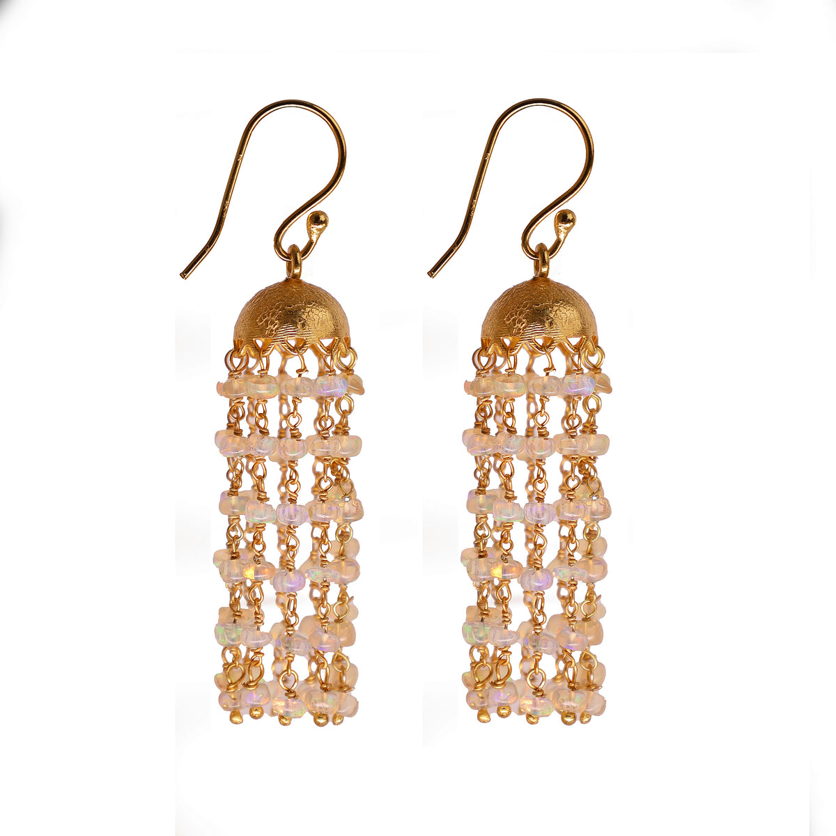 Opal & Gold Regal Long Earring