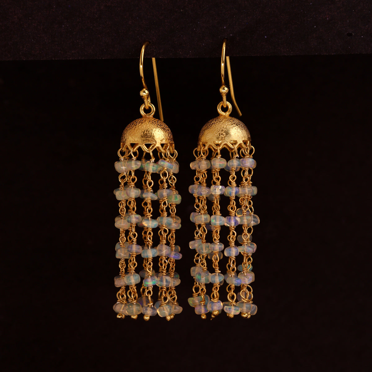Opal & Gold Regal Long Earring
