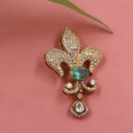 Green Onyx With Mossanite Broach 2