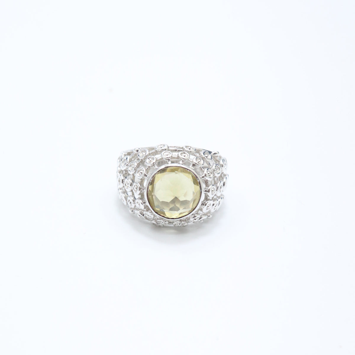 Radiant Lemon Quartz Solitaire Ring
