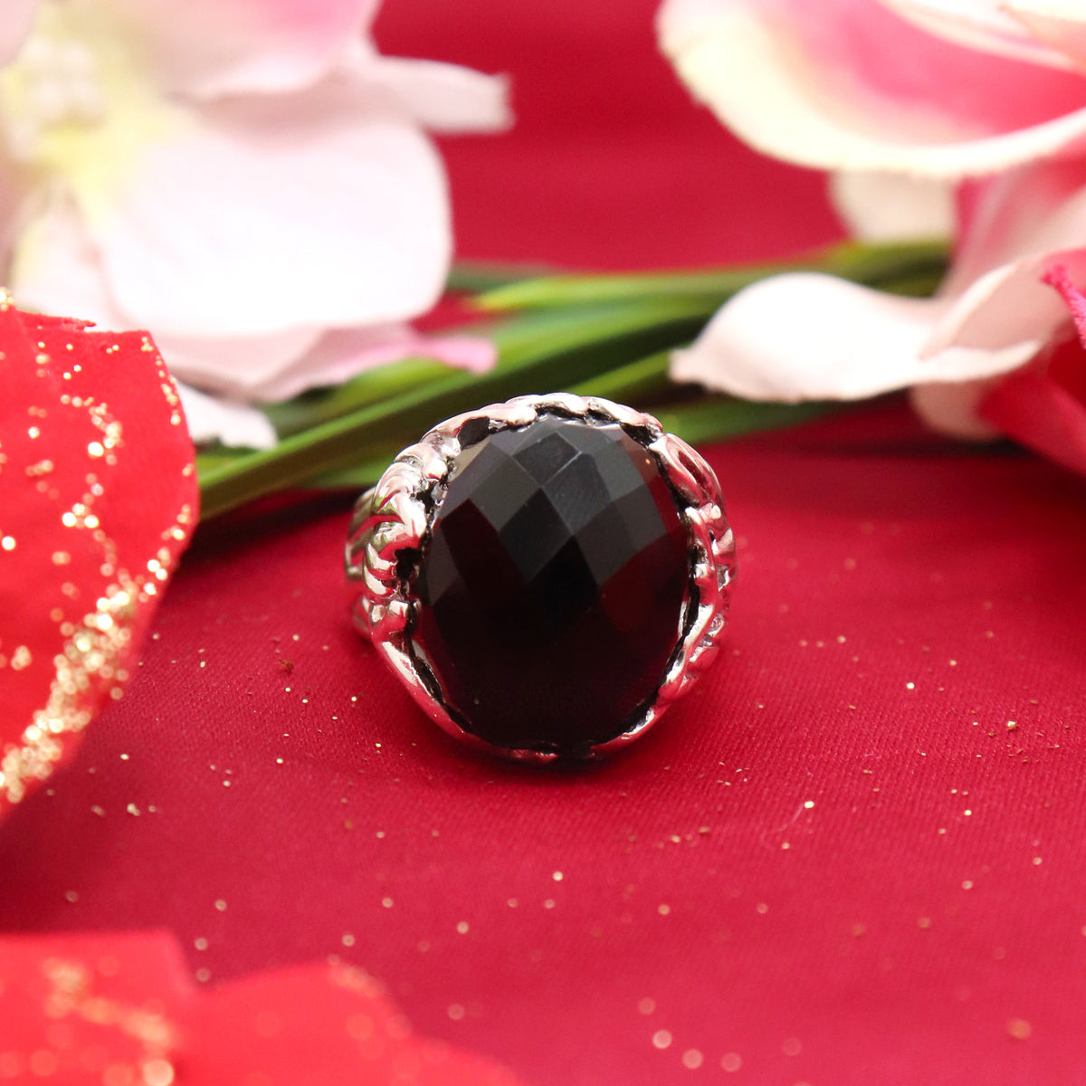 Bold Onyx Statement Ring