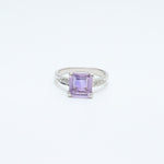 Amethyst & CZ Halo Ring