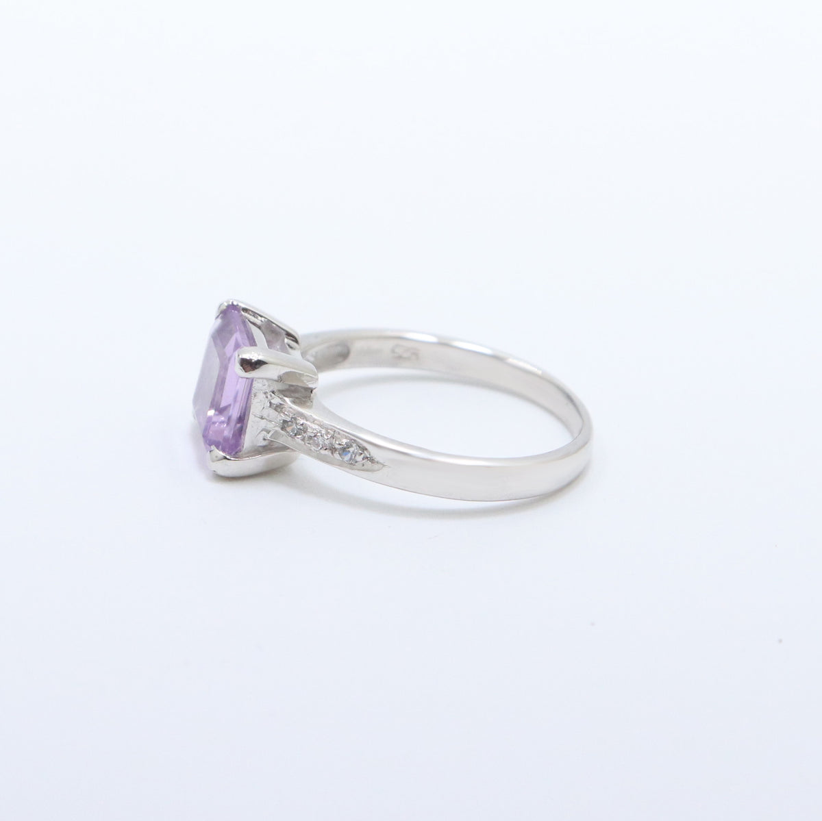 Amethyst & CZ Halo Ring