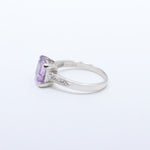 Amethyst & CZ Halo Ring