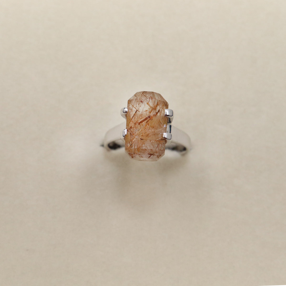 Golden Rutile Quartz Ring