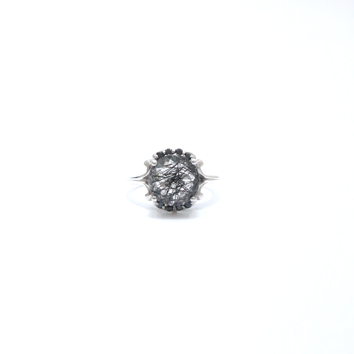 Black Rutile Quartz Ring