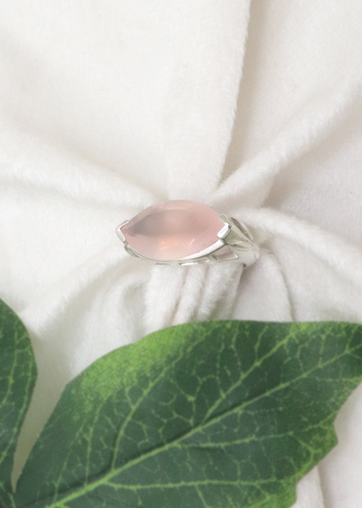 Rose Quartz Statement Ring