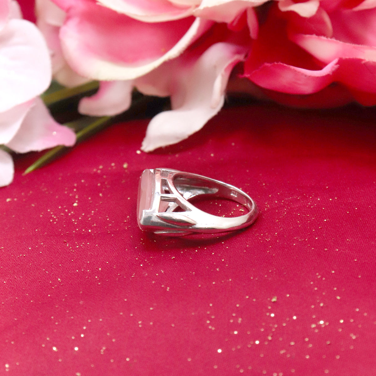 Rose Quartz Statement Ring